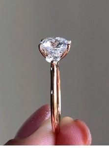 <b>Cushion</b> Cut Moissanite Solitaire Engagement <b>Wedding</b> Anniversary <b>Ring</b> 925 Sterling Silver White Gold Plated Luxury Bridal Jewelry - Product Image 2