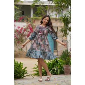 Top túnica de moda para mujer, manga larga, mezcla de algodón, detalles bordados - Product Image 1