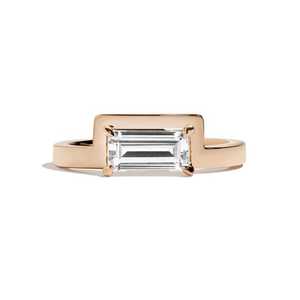 Anillo de Diamantes de Laboratorio Baguette de 1 Quilate al por Mayor, Oro Real de 10k, 14k, 18k, Joyería de Banda Inspirada en la Época Media, Fabricante Personalizado F VS - Product Image 1