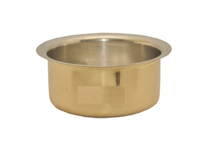 Indiano tradizionale pesante ottone puro Patila Tope Topia Bhaguna tondo cottura pentole utensili da cucina pentole e padelle finaldeal s9 - Product Image 3