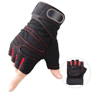 Gants de musculation en cuir véritable pour la protection des paumes, fermeture auto-agrippante, antidérapants, demi-doigts - Product Image 2