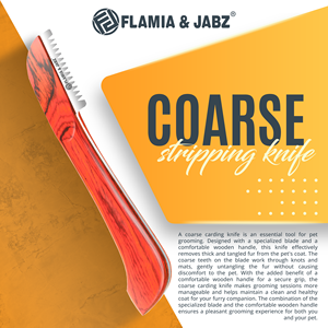 Peine para Mascotas Flamia & Jabz SK-21-Naranja de Acero Inoxidable y Madera con Característica Ecológica para Terrier - Product Image 2