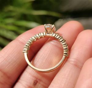 Bague de fiançailles ovale pavée de diamants de laboratoire de 1,50 à 5,00 carats, avec bande pavée ronde, en or 14K/18K, argent PT950/S925, certifiée IGI - Product Image 6