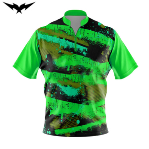 <b>Bowling</b> Quarter Zip Jersey for Men Printed Sportswear With Short Sleeve Custom Logo Short <b>Bowling</b> 1/4 Zip Jerseys 100% Polyester - Product Image 1