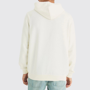 Sweat-shirt à capuche pour homme en coton molletonné, coupe classique, avec imprimé bleu 00, couleur crème - Product Image 2