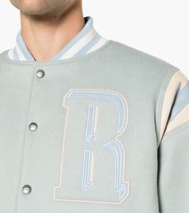 High Quality Custom Button up All <b>Wool</b> Body and Sleeves Varsity Baseball Jacket For Men Plus Size Men's Polyester Jacket - Product Image 5