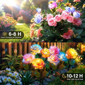 Set di 4 Luci Solari da Giardino Impermeabili per Decorazione Esterna e Illuminazione Murale - Product Image 5