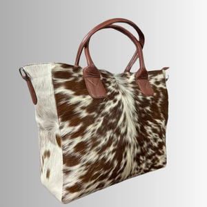Bolso Tote de Cuero Vacuno con Pelo, Estilo Vintage, Bolso de Hombro de Cuero Genuino, Bolso de Transporte Ligero - Product Image 3