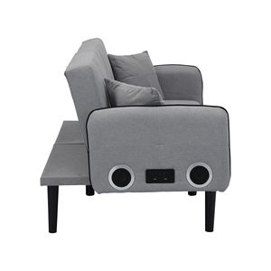 Sofá cama plegable gris estéreo Otomano - Product Image 5