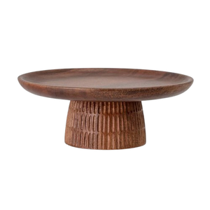 Plateau à gâteau rond en bois avec base texturée, lavage à la main uniquement - Product Image 1