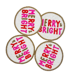 High Quality Vintage Inspired Beaded Glass Drink Coasters Non-Slip Base for Boho <b>Table</b> Decor and Housewarming Gifts - Product Image 1