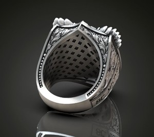 Anillo de Plata de Ley 925 de Diseño Premium con San Miguel, Escudo Gótico, Joyería de Moda Unisex - Product Image 3