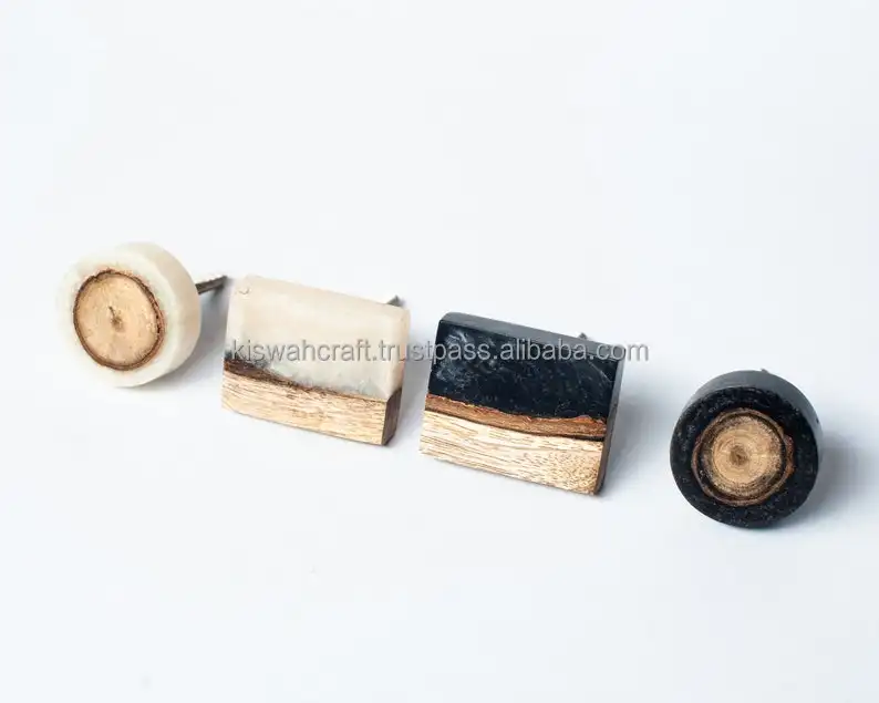 Boutons de porte de tiroir en laiton corne d'os en résine et poignée de traction cloche en verre bouton en bois boutons en bois et en pierre et laiton