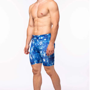 Pantalones Cortos de Compresión para Hombre, Diseño Estampado en Color Azul, Sin Costuras, de Secado Rápido, Alta Elasticidad, para Ciclismo y Running, Precio Económico, OEM - Product Image 5