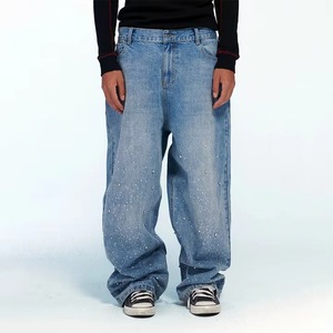 Jean Baggy en Denim Personnalisé pour Homme – Coupe Décontractée Classique, Style Hip Hop, Vintage et Oversize - Product Image 1