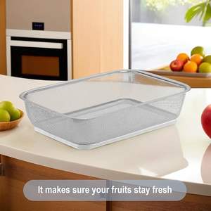 Panier de rangement ventilé en fil métallique – Organisateur élégant pour garde-manger domestique - Product Image 5