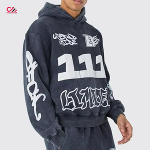 Survêtements pour hommes à col rond, sérigraphiés, effet délavé à l'acide, personnalisables, qualité supérieure, meilleures ventes, vente en gros - Product Image 3