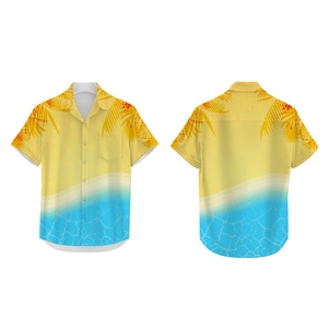 เสื้อเชิ้ตชายหาดสำหรับผู้ชาย งานพิมพ์ลายแบบซับลิเมชั่นคุณภาพสูง เนื้อผ้าโพลีเอสเตอร์น้ำหนักเบา นุ่มสบาย เหมาะสำหรับวันพักผ่อน รีสอร์ท ลำลอง ชุดฤดูร้อน - Product Image 1