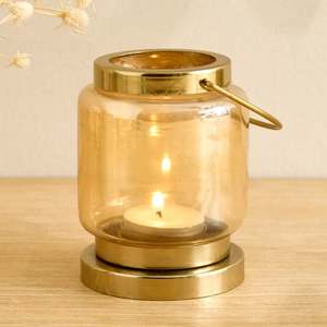 Gold Metal Tea <b>Light</b> Holder Cylindrical <b>Cage</b> Design Heat Resistant Eco-Friendly Durable Birthday Christmas Customized Home - Product Image 2