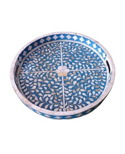 Bandeja de servicio de madera con incrustaciones de madreperla, tamaño personalizado, diseño minimalista hecho a mano, uso multifuncional para el hogar y el restaurante - Product Image 5