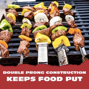 Spiedini Premium a Doppia Punta in Acciaio Inossidabile per Barbecue, Bastoncini a Sgancio Rapido per Kebab, Verdure e Altro - Product Image 2