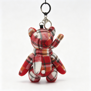 Porte-clés ours en peluche personnalisé, petit ours à carreaux, pendentif de sac en forme d'ours en peluche, mini porte-clés ours en peluche - Product Image 2