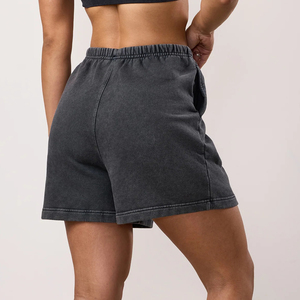 High Quality 100% Cotton Women's Sports Shorts Custom DTF printed Logo Breathable 300gsm Eco-Friendly Quick Dry ladies short - Product Image 6