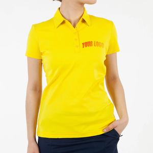 Chemise de golf pour femme sur mesure, tissu jersey 100% coton 210g, respirante, streetwear, imprimé numérique, logo brodé - Product Image 1