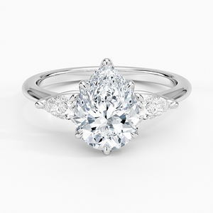 BOJ <b>Ring</b> 077 Pear Cut 925 <b>Silver</b> Halo Prong Stone <b>Solitaire</b> Diamond <b>Ring</b> 2ct D Color VVS1 Moissanite GRA Certified Low Price - Product Image 1