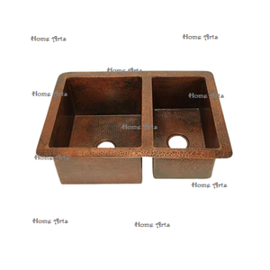 Trending design copper hammered wash basin sink with superior quality round shape bathroom wash basin sink - Product Image 3
