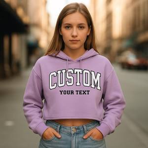 Sudadera con Capucha Corta Personalizada de Invierno, Estilo Universitario, con Logotipo Frontal, 100% Algodón - Product Image 5