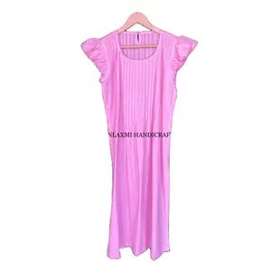 Abito indiano in cotone solido abito lungo rosa tinta unita con tasca abito estivo da spiaggia girocollo stile bohémien Outfit