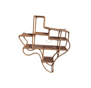 Étagère murale en rotin en forme de carte de l'État du Texas, en bambou naturel tressé, pour salon, décoration intérieure - Product Image 2