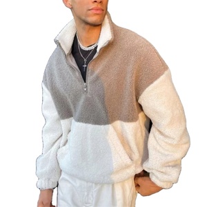 Otoño Invierno hombres Retro Casual Pullover Hoodie suave cálido de gran tamaño sudadera de ganchillo con contraste de Color estilo Streetwear - Product Image 1