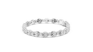 Bracelet tennis floral en or massif 18 carats avec diamants de laboratoire taille poire et marquise 9 carats pour femme, fermoir à maillons - Product Image 5