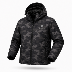 Veste d'hiver pour homme, camouflage, à capuche, matelassée, imperméable, coupe-vent, isolante thermiquement, décontractée, zippée, pour la randonnée et le camping - Product Image 2