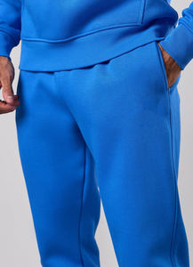 <b>Men's</b> Blue Fleece Sweatpants Elastic Waist Side Pockets Casual Joggers Autumn Wear Premium Quality - Product Image 6