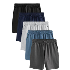 Shorts pour hommes personnalisés, multicolores, unis, avec cordon de serrage, en coton, avec poches, pour la gym, le fitness, la musculation, l'entraînement, vêtements en gros - Product Image 1