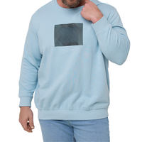 Sweat-shirt pull-over pour homme grande taille, col rond, poignets côtelés, manches longues, anti-rétrécissement, tricoté à carreaux, en Spandex/Polyester respirant
