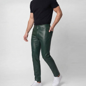 Pantalon Homme en Cuir Véritable Premium Coupe Large Slim Écologique Imperméable Tendance Décontracté Streetwear Personnalisé - Product Image 1