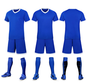 Conjunto de Camiseta de Fútbol Azul para Hombre Adulto, Transpirable, de Poliéster, Servicio OEM - Product Image 1