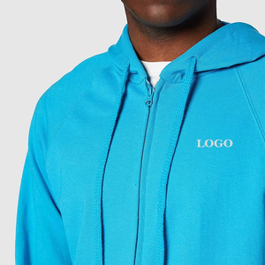 Sweat à capuche bleu pour homme, en coton doux de qualité supérieure, streetwear décontracté, veste légère à capuche, confortable pour tous les jours, hiver - Product Image 3