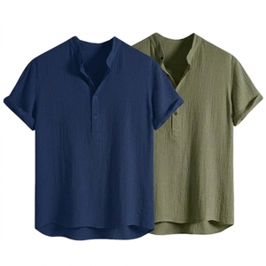 Unisex Cotton/<b>Bamboo</b> Fiber Long Sleeve Sporty T-Shirt-260g Knitted <b>Yarn</b> Dyed Blank Design - Product Image 2