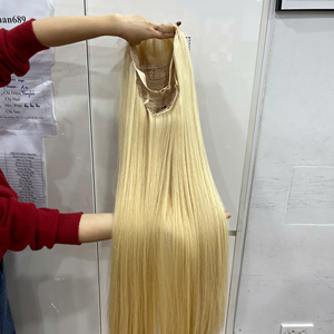 Perruque en dentelle HD 100% cheveux humains vietnamiens, couleur blonde 613, effet brillant, sans nœuds, sans perte de cheveux, prête à être expédiée – Meilleure vente - Product Image 2