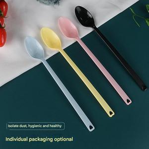 Factory Wholesale Disposable <b>Plastic</b> Coffee Spoons with <b>Mirror</b> Polish Long Handle for Party Use - Product Image 4