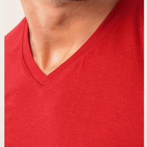 T-shirt homme col V en coton 100% haute qualité, design personnalisé, logo personnalisé, service OEM, idéal pour l'été - Product Image 2