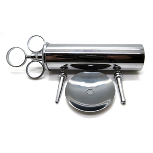 Jeringa de irrigación de oídos de metal quirúrgico veterinario premium para procedimientos de limpieza de oídos de animales, instrumento reutilizable de acero inoxidable - Product Image 4