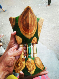 New Arrival Bamboo Wood Epoxy Resin Arabic <b>Oud</b> Aromatic Eco-Friendly Incense <b>Bakhoor</b> Madhkan Burner - Product Image 6