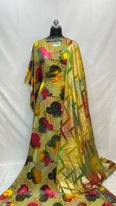 Vestido de Lujo con Bordado Floral en las Mangas de Kimono, Estilo Maqbal Dirac Somalí, para Mujer, en Spandex, Ecológico, Ropa Tradicional Africana, Corte Regular - Product Image 2