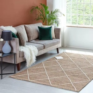 Tapis en jute naturel tissé à la main du Vietnam, style bohème, en jacinthe d'eau, adapté aux animaux domestiques, personnalisable avec logo sur mesure, vente en gros - Product Image 2